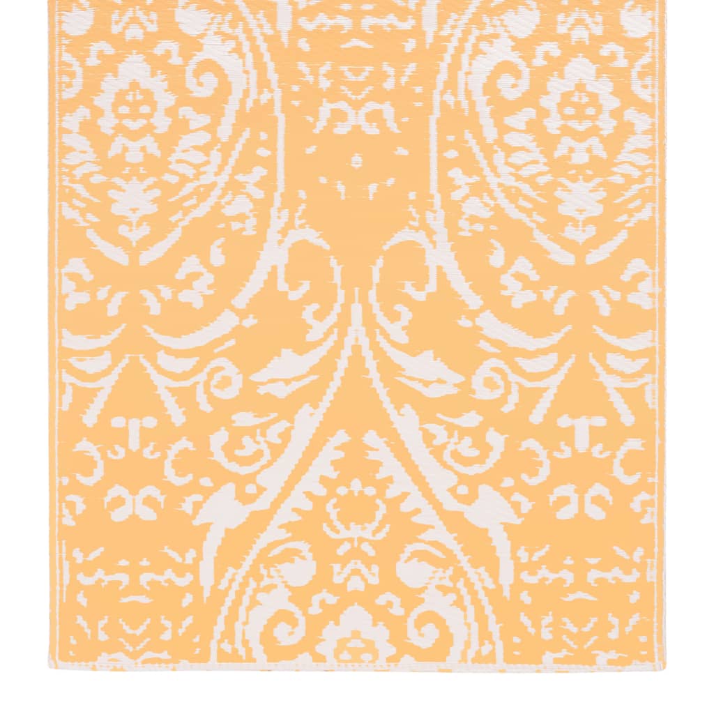 Tapete de exterior 160x230 cm PP laranja e branco - Image 3