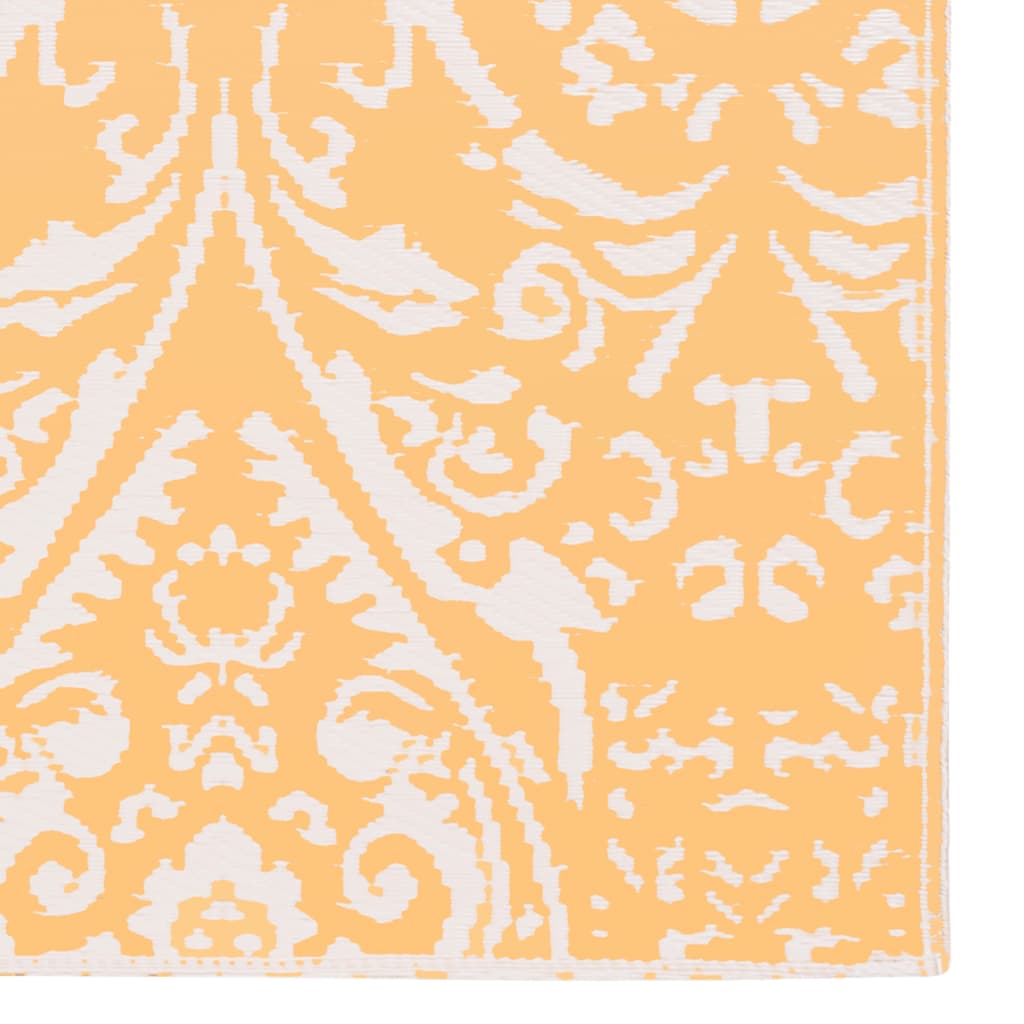 Tapete de exterior 160x230 cm PP laranja e branco - Image 4