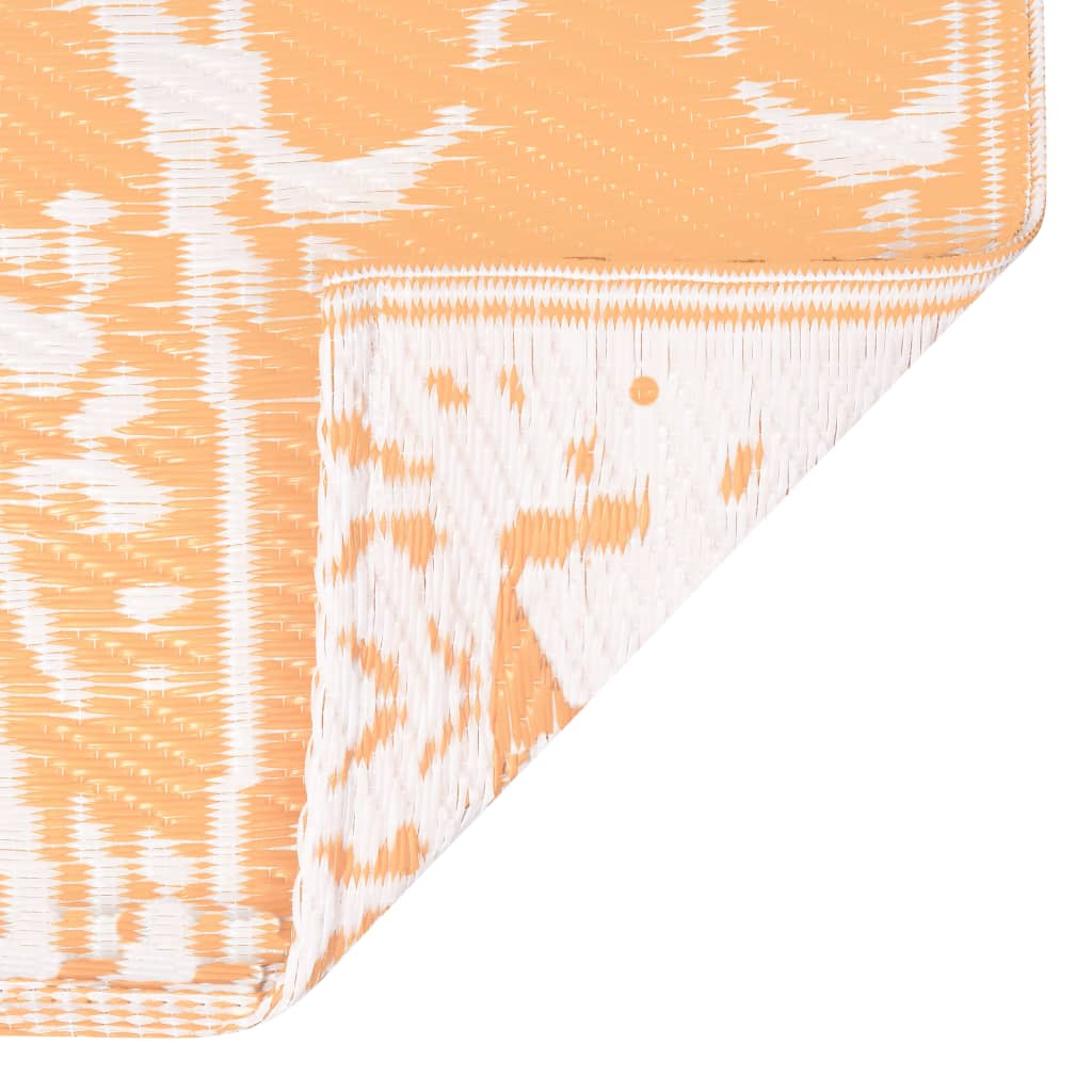 Tapete de exterior 160x230 cm PP laranja e branco - Image 5