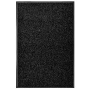 Tapete de porta lavável 60x90 cm preto