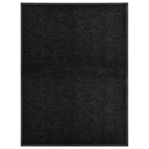 Tapete de porta lavável 90x120 cm preto