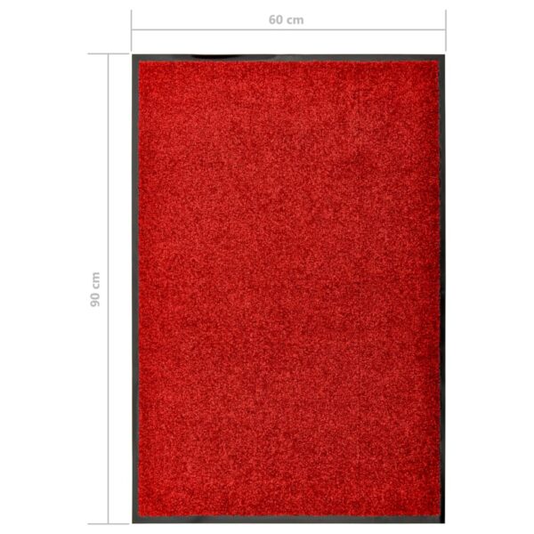 Tapete de porta lavável 60x90 cm vermelho - Image 6
