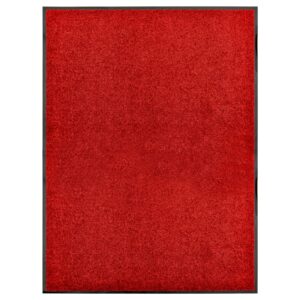 Tapete de porta lavável 90x120 cm vermelho
