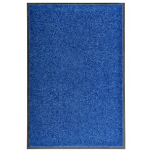Tapete de porta lavável 60x90 cm azul