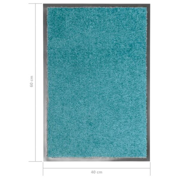 Tapete de porta lavável 40x60 cm azul ciano - Image 6