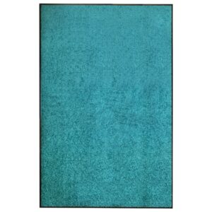 Tapete de porta lavável 120x180 cm azul ciano