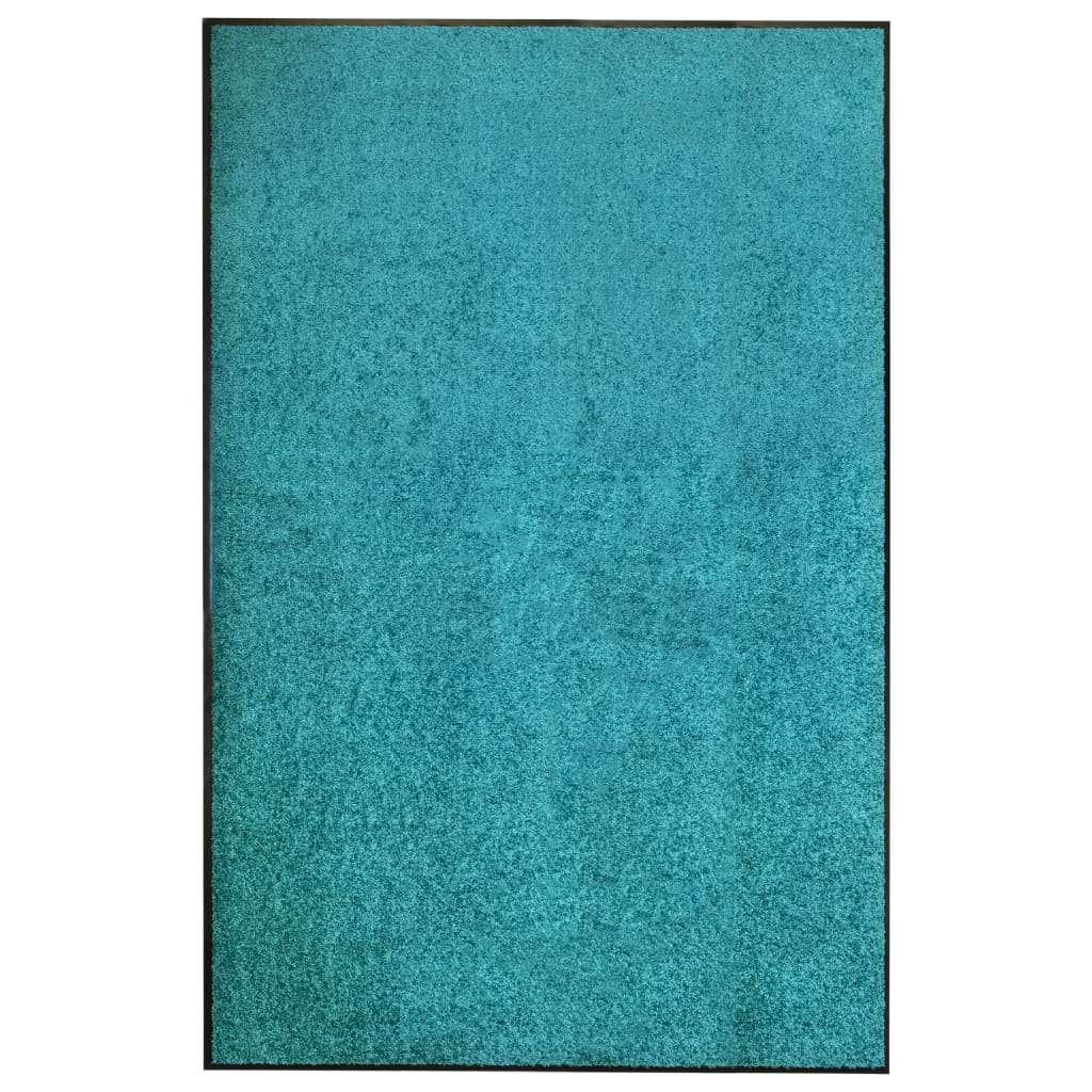 Tapete de porta lavável 120x180 cm azul ciano