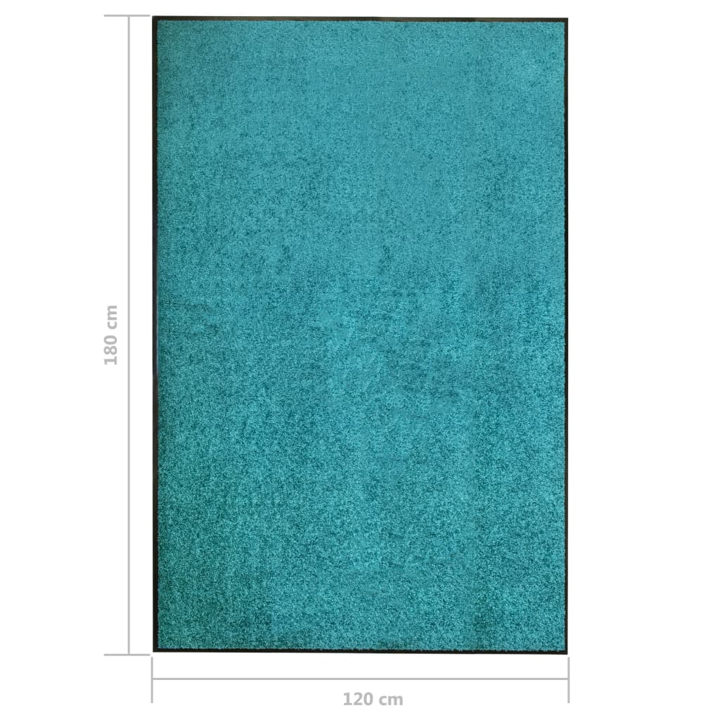 Tapete de porta lavável 120x180 cm azul ciano - Image 6