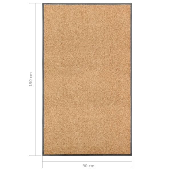 Tapete de porta lavável 90x150 cm creme - Image 6