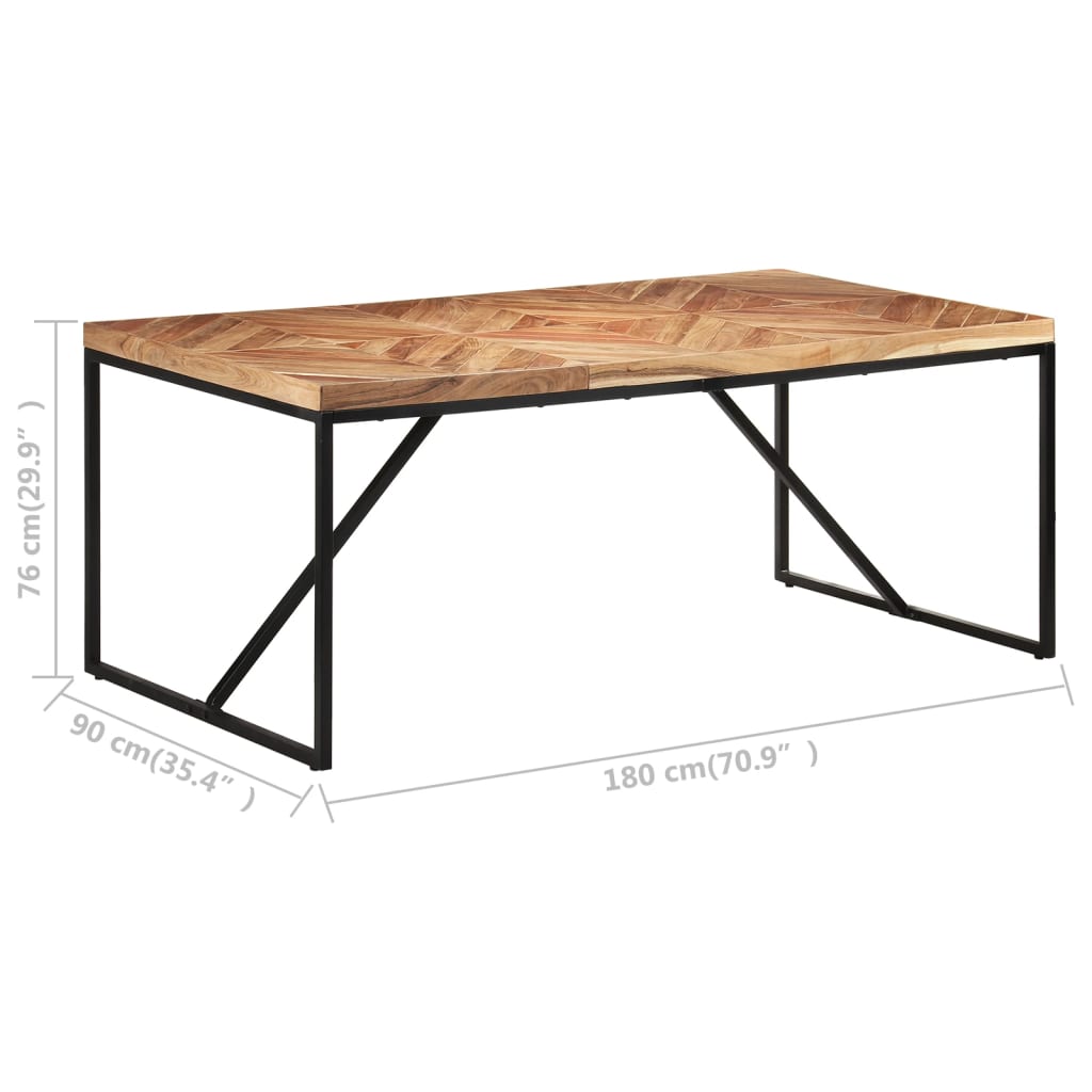 Mesa de jantar 180x90x76 cm madeira acácia maciça e mangueira - Image 7