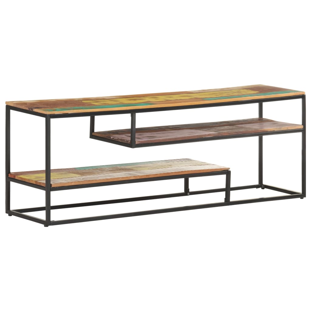 Móvel de TV 130x30x45 cm madeira recuperada maciça - Image 12