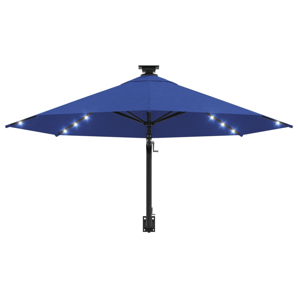 Guarda-sol para jardim de parede com luzes LED 300 cm azul - Image 4