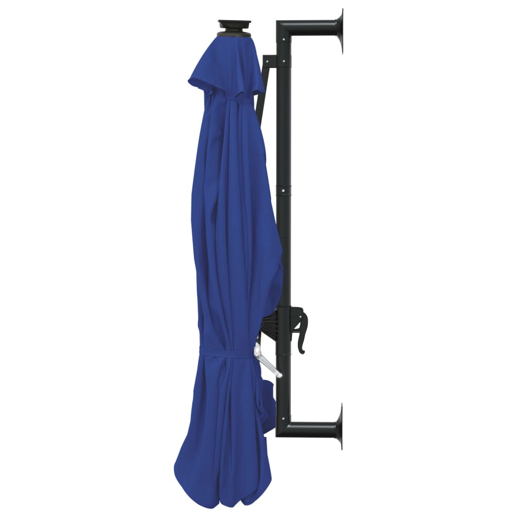 Guarda-sol para jardim de parede com luzes LED 300 cm azul - Image 5
