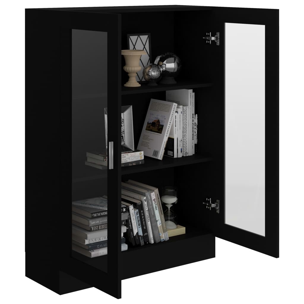 Armário vitrine 82,5x30,5x115 cm derivados de madeira preto - Image 3