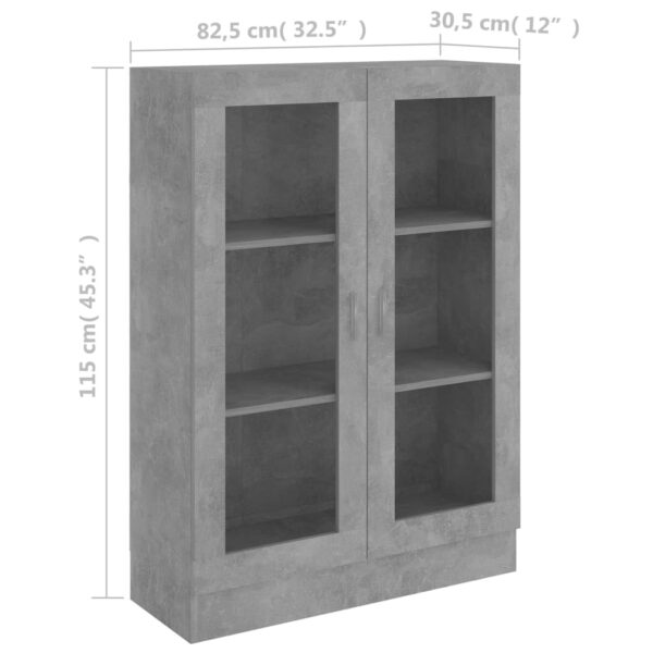 Armário vitrine derivados de madeira cinza cimento - Image 7