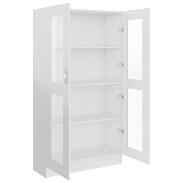 Armário vitrine derivados de madeira branco brilhante - Image 4
