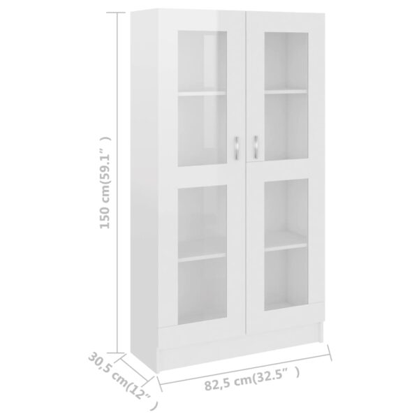 Armário vitrine derivados de madeira branco brilhante - Image 7