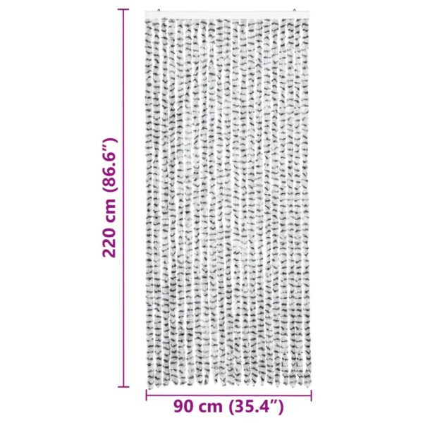 Cortina anti-insetos 90x220 cm chenille cinzento claro e escuro - Image 6