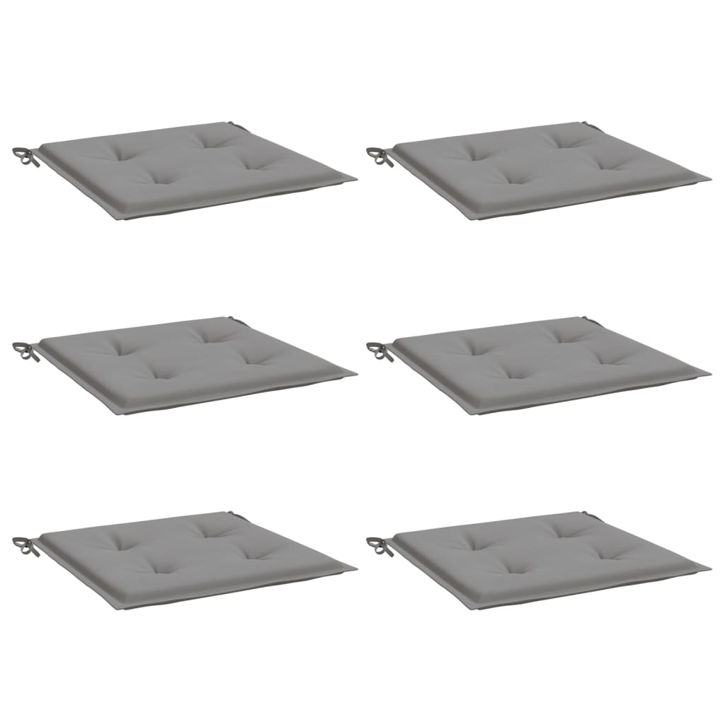 Almofadões p/ cadeiras jardim 6pcs 40x40x3 cm oxford cinza - Image 2