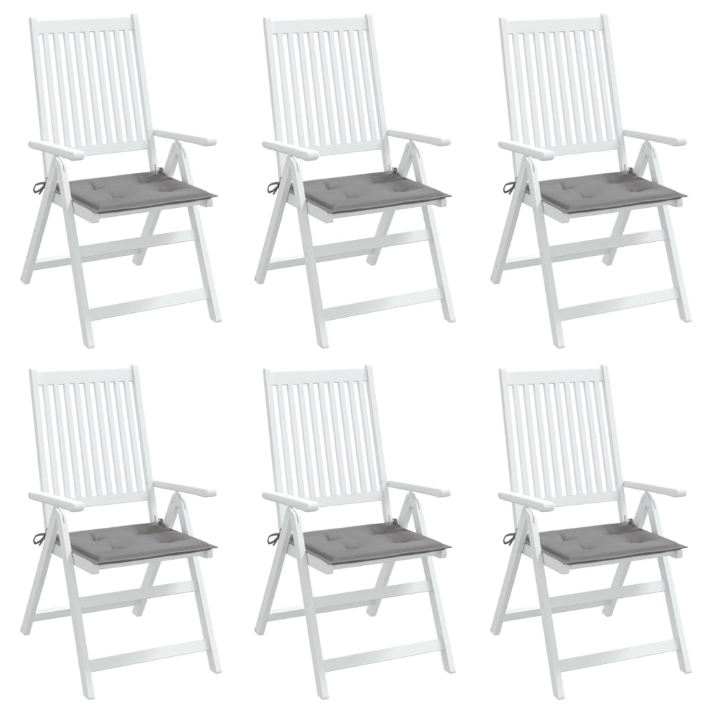 Almofadões p/ cadeiras jardim 6pcs 40x40x3 cm oxford cinza - Image 3