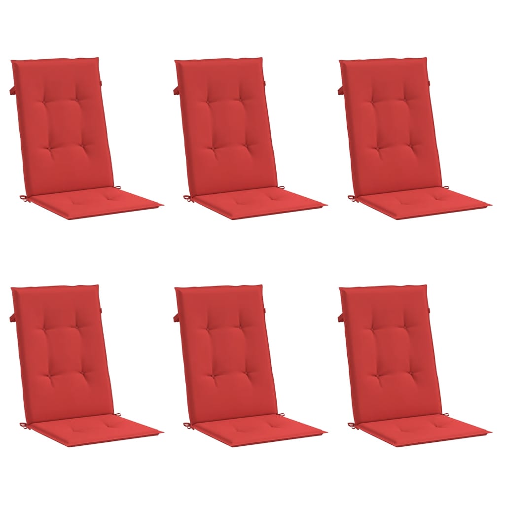 Almofadões para cadeiras altas de jardim 6 pcs tecido vermelho - Image 2