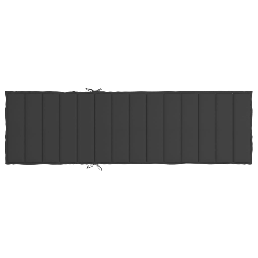 Almofadão p/ espreguiçadeira 200x70x3 cm tecido oxford preto - Image 4