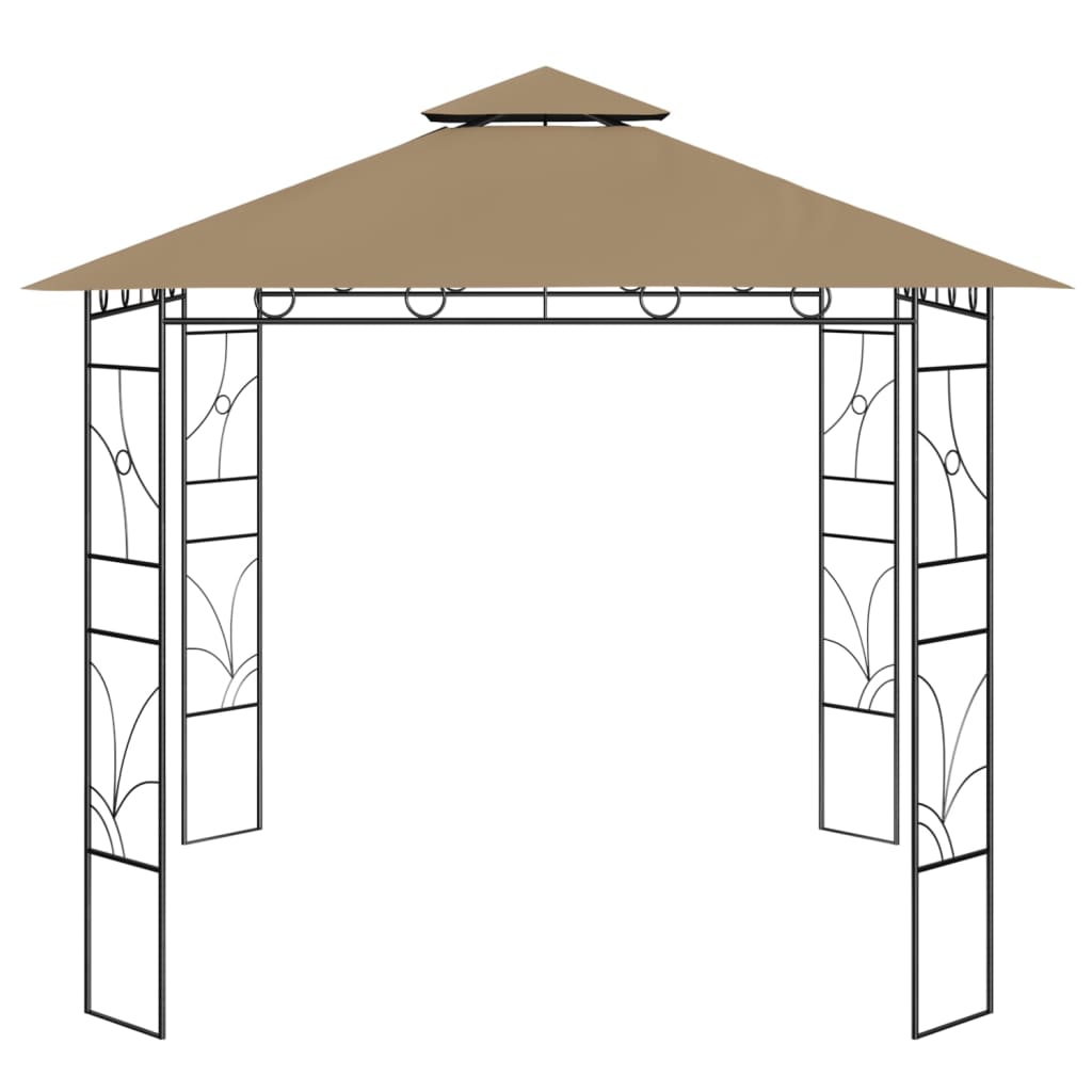 Gazebo 3x3x2,7 m 160 g/m² cinzento-acastanhado - Image 2