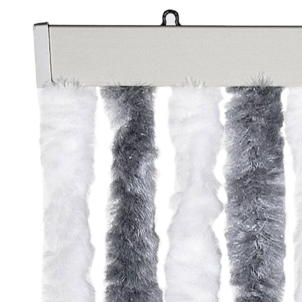 Cortina anti-insetos 118x220 cm chenille cinzento e branco - Image 3