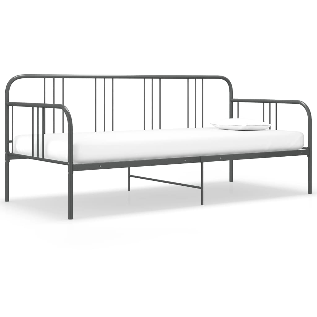 Sofá-cama 90x200 cm metal cinzento