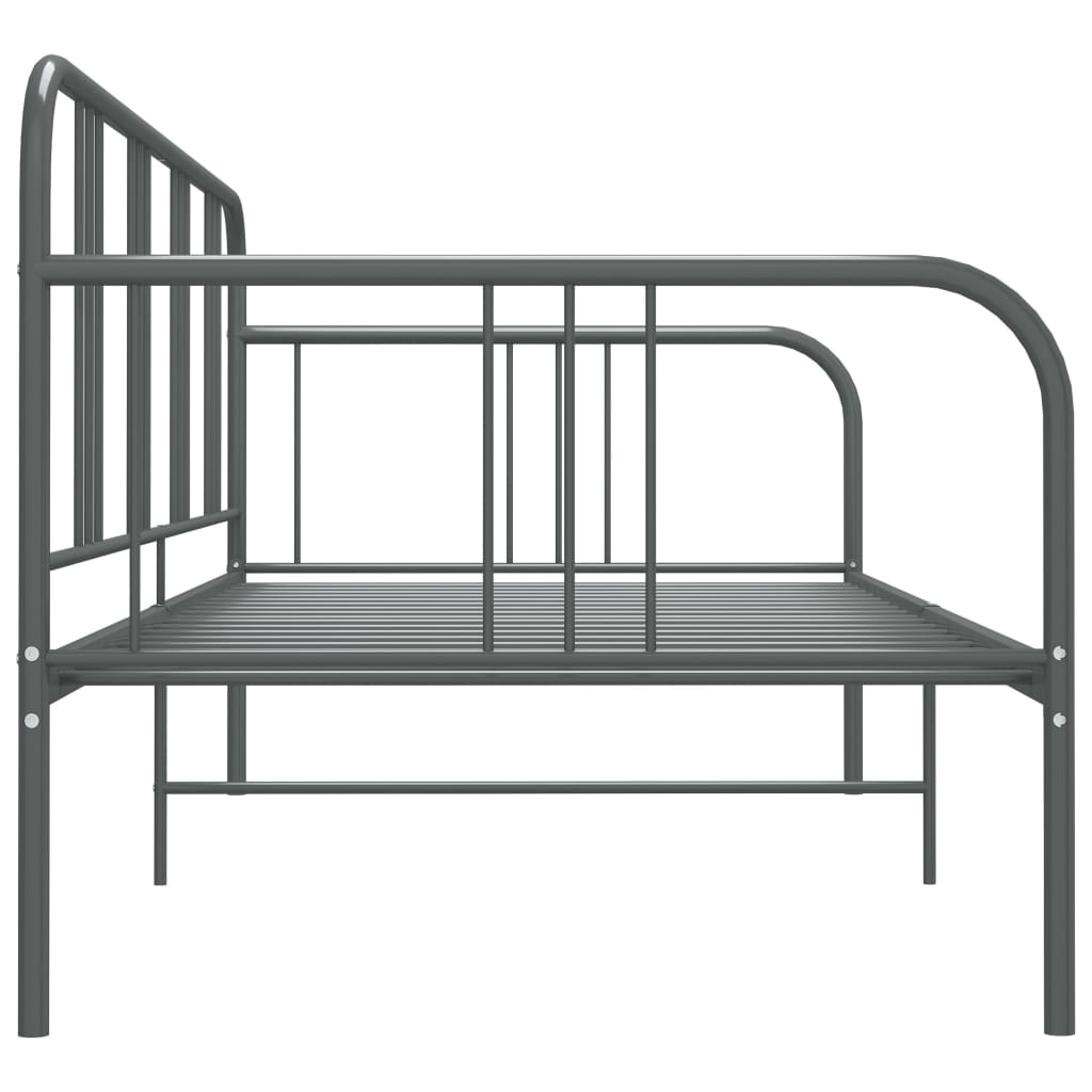 Sofá-cama 90x200 cm metal cinzento - Image 4