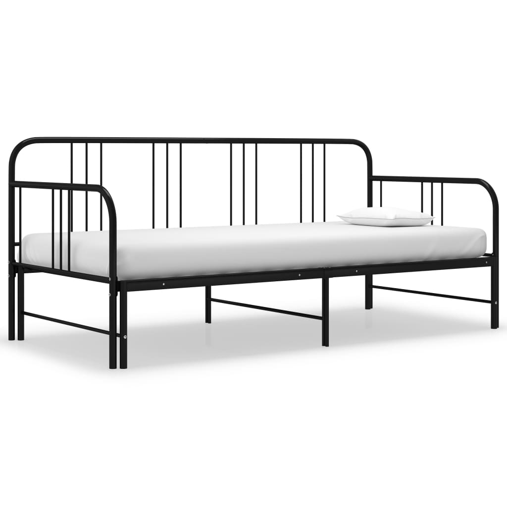 Estrutura sofá-cama de puxar 90x200 cm metal preto