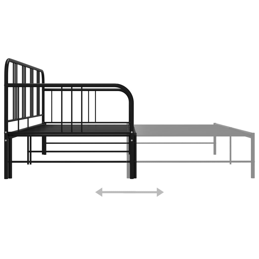 Estrutura sofá-cama de puxar 90x200 cm metal preto - Image 7