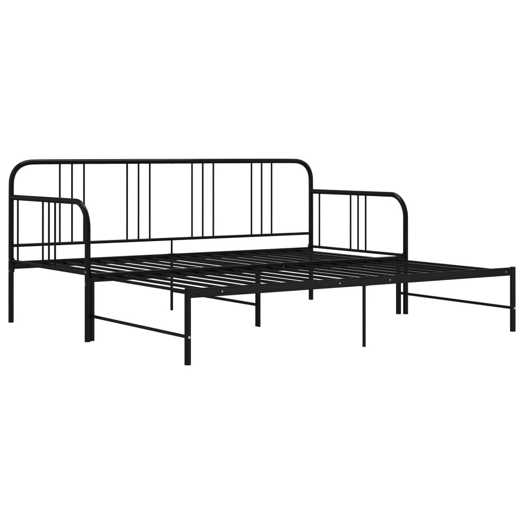 Estrutura sofá-cama de puxar 90x200 cm metal preto - Image 8