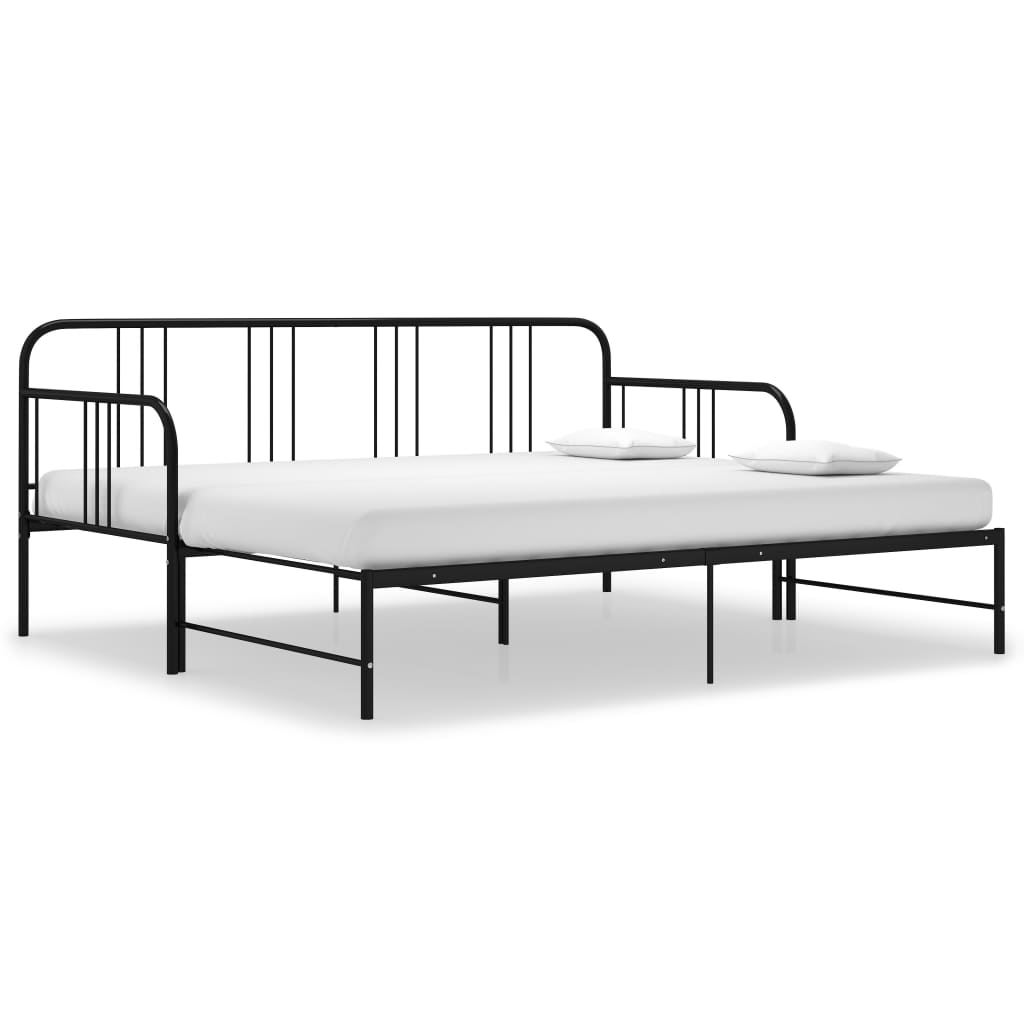 Estrutura sofá-cama de puxar 90x200 cm metal preto - Image 9