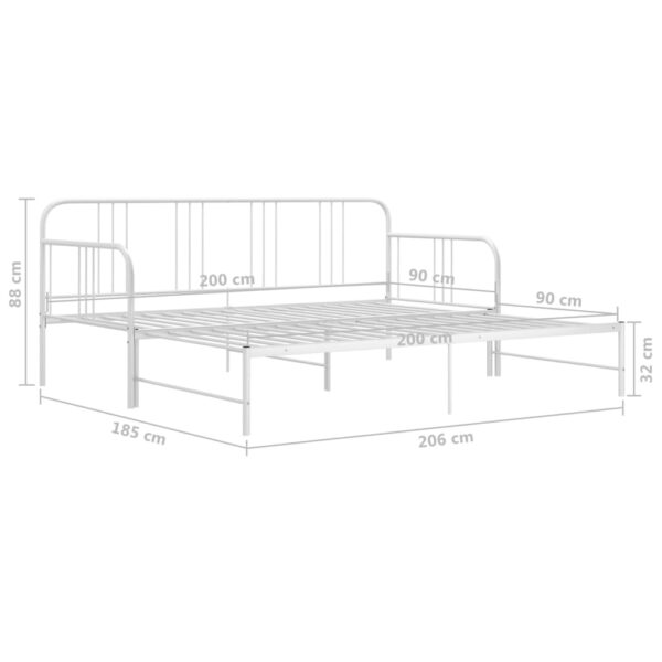 Estrutura sofá-cama de puxar 90x200 cm metal branco - Image 12