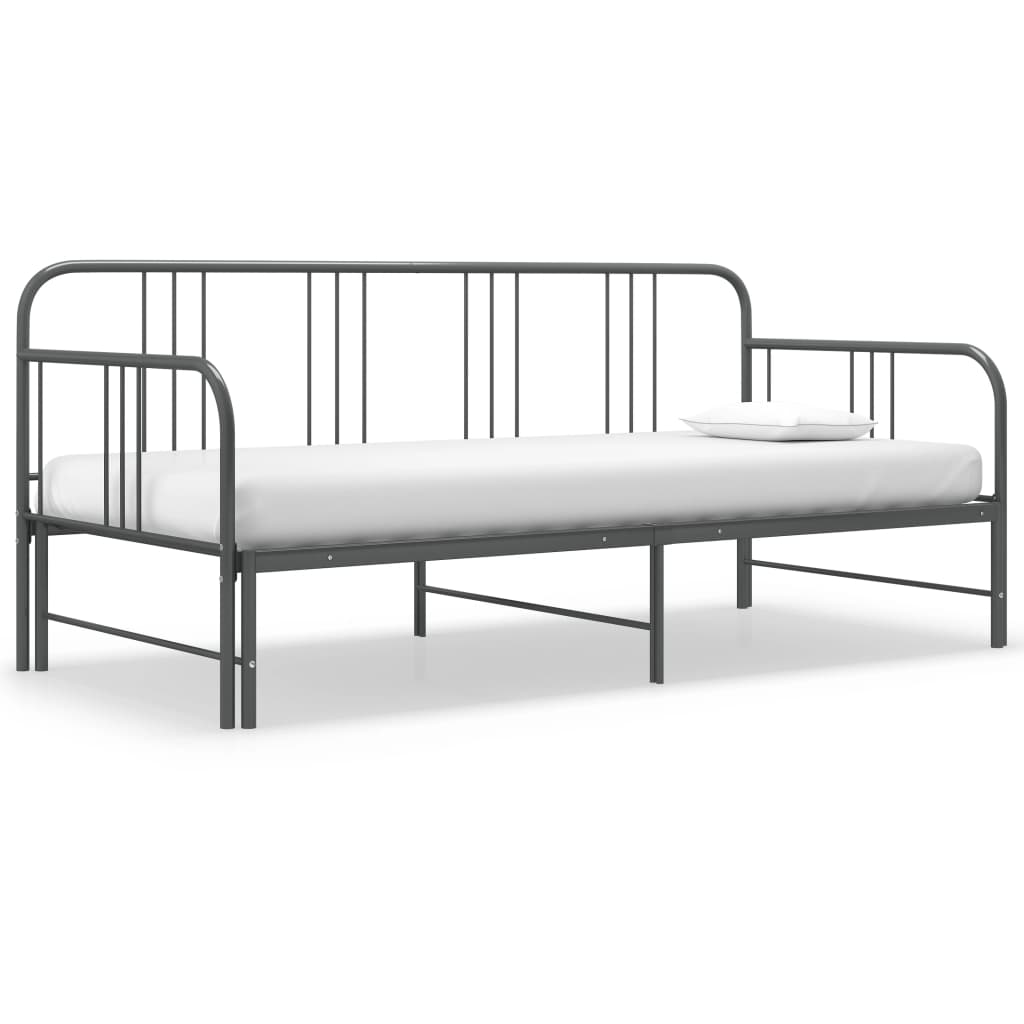Estrutura sofá-cama de puxar 90x200 cm metal cinzento
