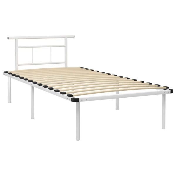 Estrutura de cama 100x200 cm metal branco - Image 2