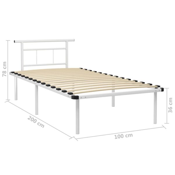 Estrutura de cama 100x200 cm metal branco - Image 6