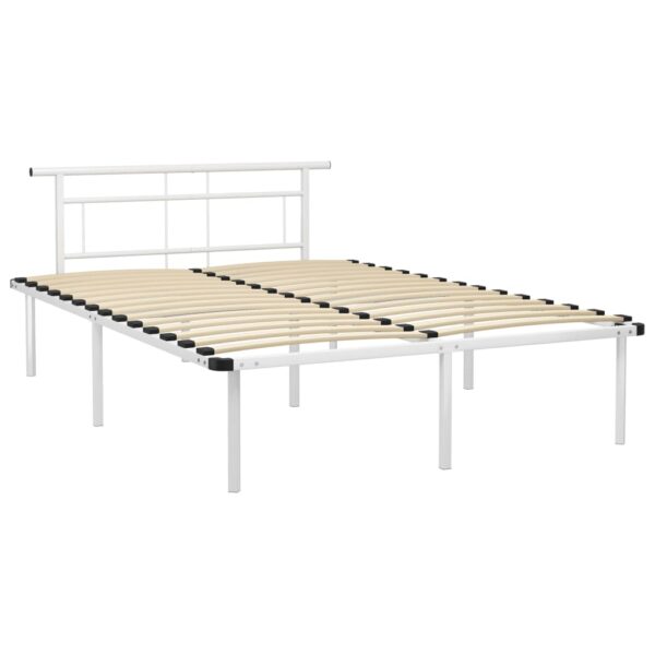 Estrutura de cama em metal 140x200 cm branco - Image 2