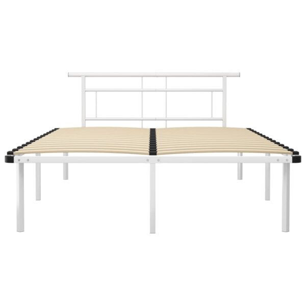Estrutura de cama em metal 140x200 cm branco - Image 3