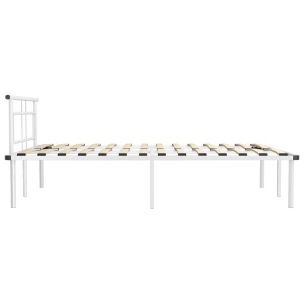 Estrutura de cama em metal 140x200 cm branco - Image 4