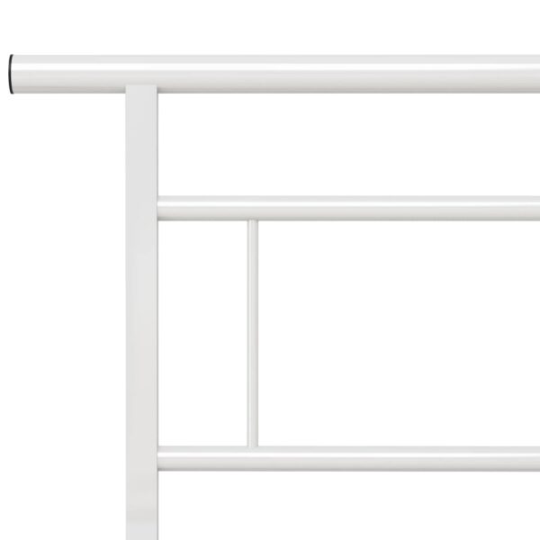 Estrutura de cama em metal 140x200 cm branco - Image 5