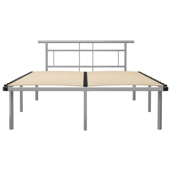 Estrutura de cama metal 140x200 cm cinzento - Image 3