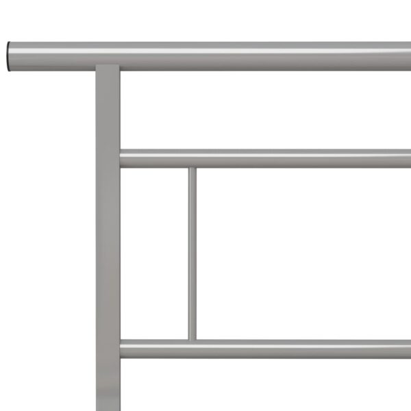 Estrutura de cama metal 140x200 cm cinzento - Image 5