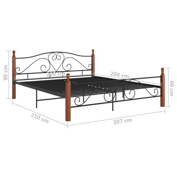 Estrutura de cama 200x200 cm metal preto - Image 7
