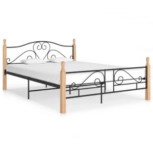 Estrutura de cama em metal 140x200 cm preto