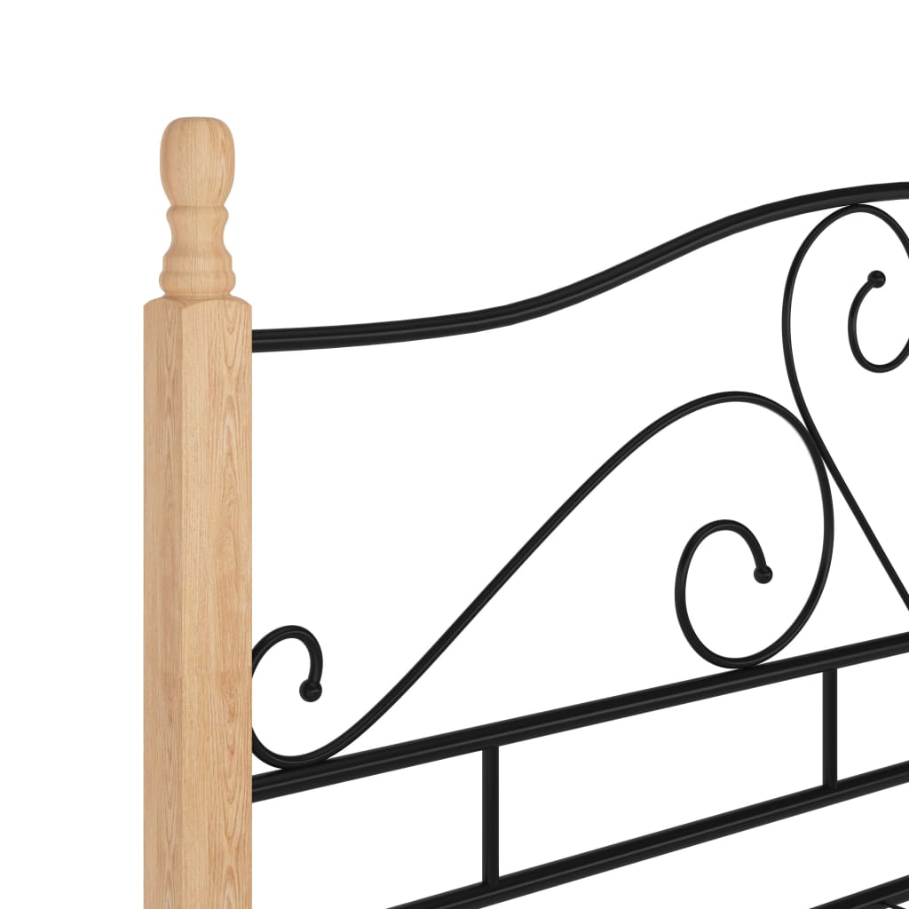 Estrutura de cama em metal 140x200 cm preto - Image 6