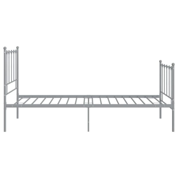 Estrutura de cama 90x200 cm metal cinzento - Image 3