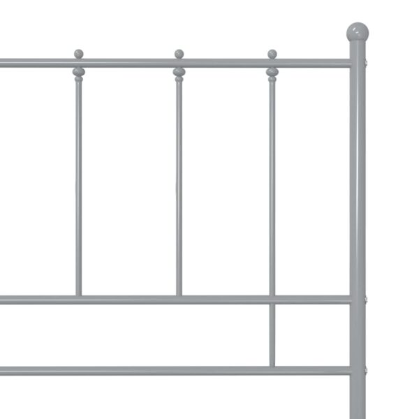 Estrutura de cama 90x200 cm metal cinzento - Image 5