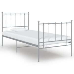 Estrutura de cama 100x200 cm metal cinzento